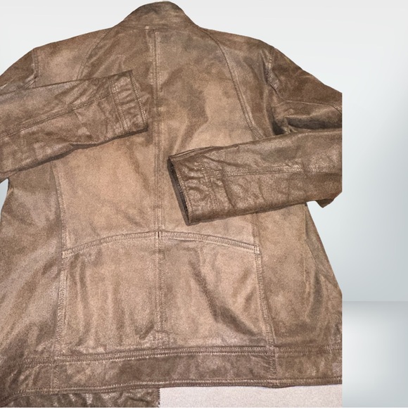 Danier Men’s High collar Brown Leather Jacket L - Picture 3 of 8